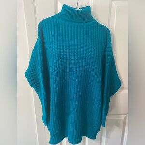 One Step Up Turquoise Turtleneck Sweater